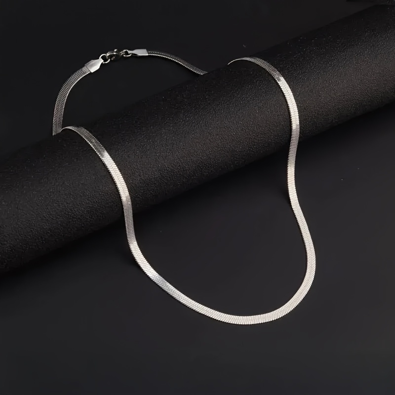 3mm Flat Snake Chain Necklace — Versatile Unisex Style